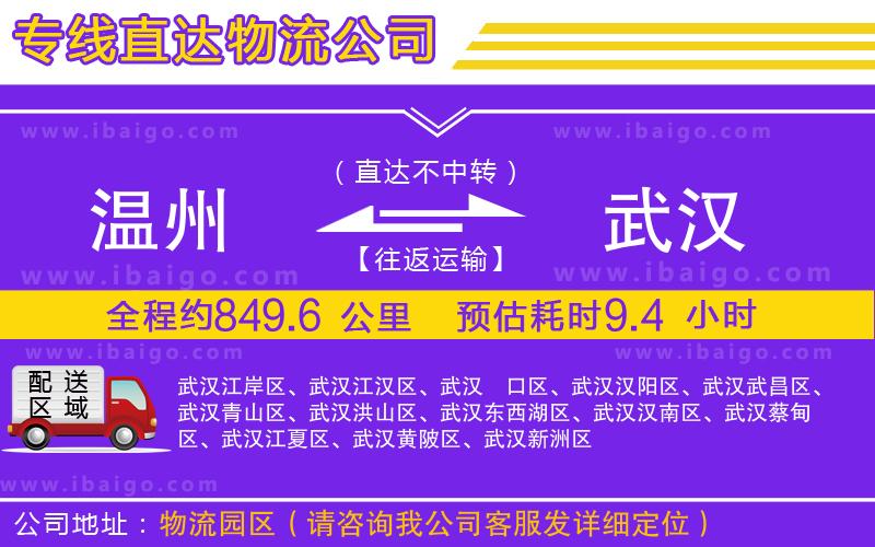 溫州到武漢物流公司