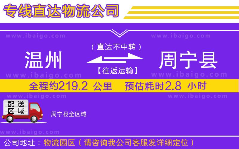 溫州到周寧縣貨運公司
