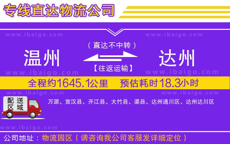 溫州到達(dá)州貨運(yùn)專(zhuān)線