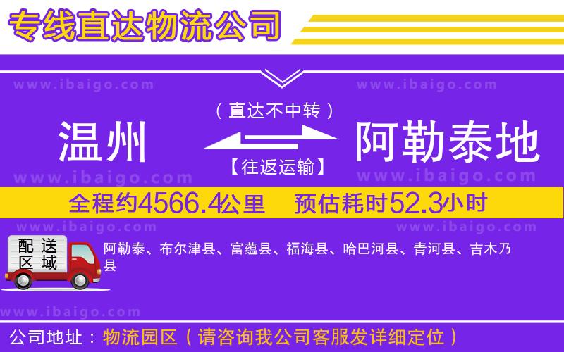 溫州到阿勒泰地區(qū)貨運專線