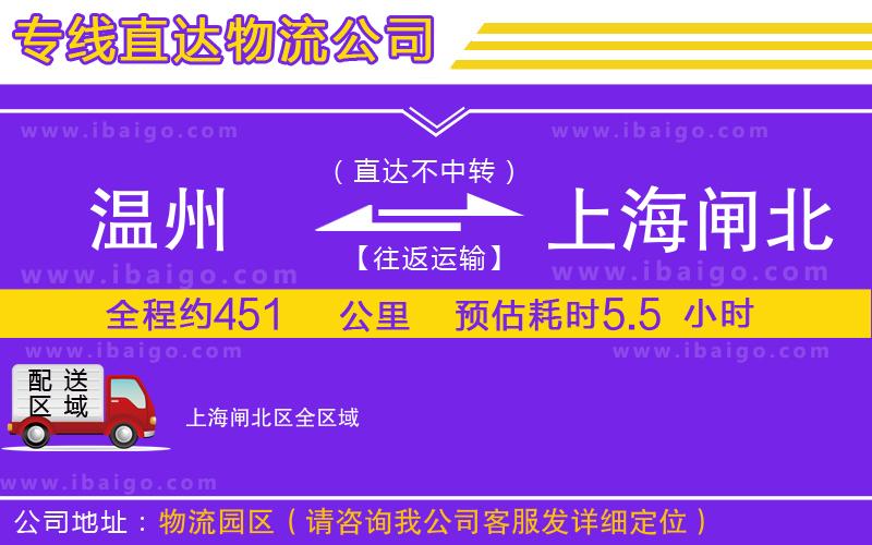 溫州到上海閘北區(qū)貨運(yùn)專線