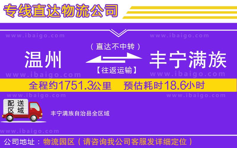 溫州到豐寧滿族自治縣貨運公司
