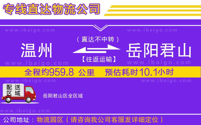 溫州到岳陽(yáng)君山區(qū)貨運(yùn)公司