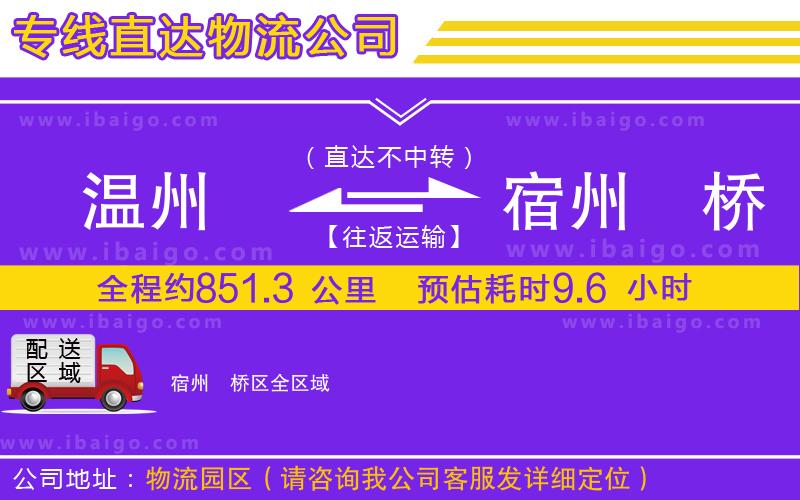 溫州到宿州埇橋區(qū)物流專(zhuān)線