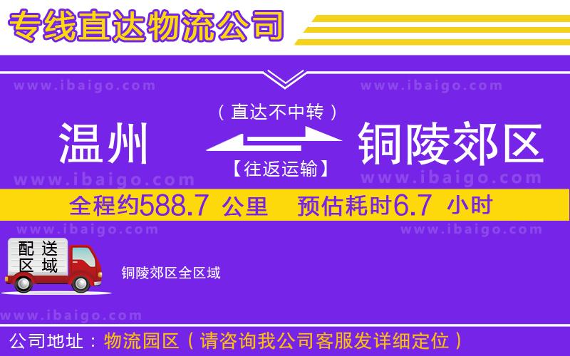 溫州到銅陵郊區(qū)貨運專線