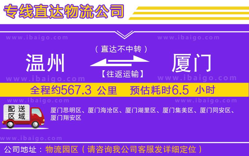溫州到廈門貨運公司