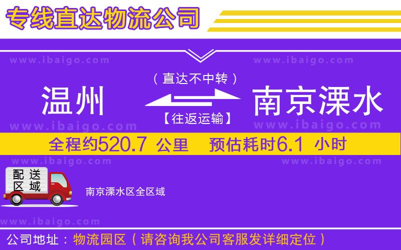 溫州到南京溧水區(qū)物流專(zhuān)線(xiàn)