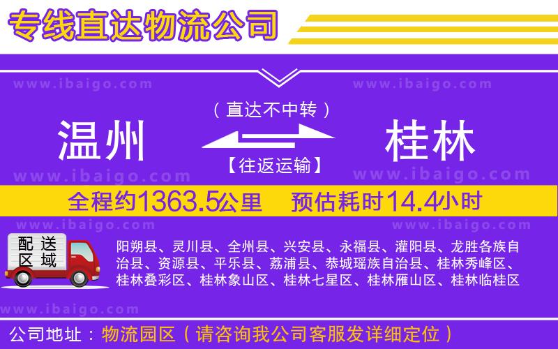 溫州到桂林物流專(zhuān)線(xiàn)