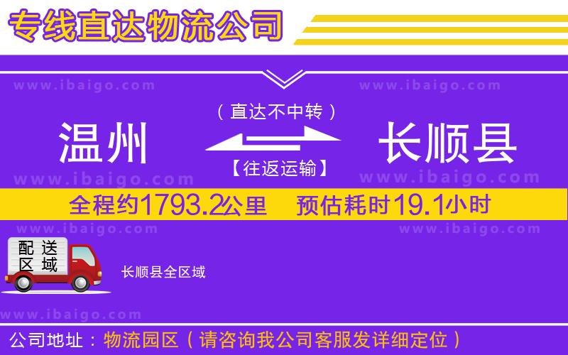 溫州到長順縣貨運(yùn)專線