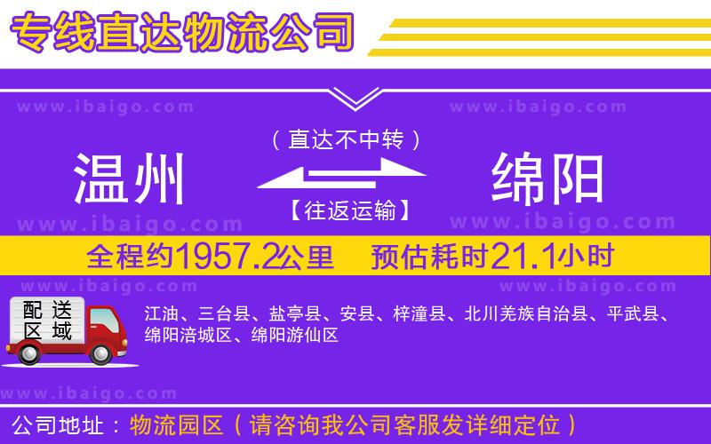 溫州到綿陽(yáng)物流專線