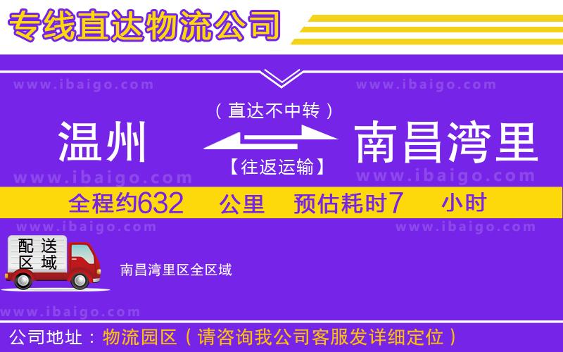 溫州到南昌灣里區(qū)貨運專線