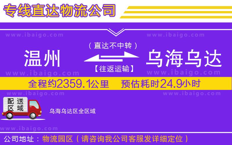 溫州到烏海烏達(dá)區(qū)物流專線