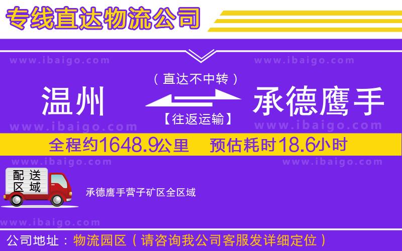 溫州到承德鷹手營(yíng)子礦區(qū)物流