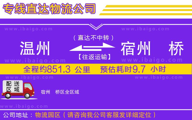 溫州到宿州埇橋區(qū)物流