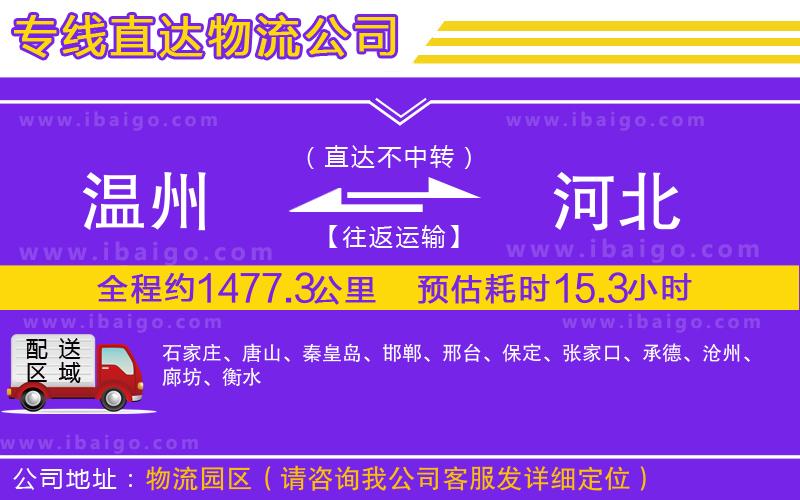 溫州到河北貨運