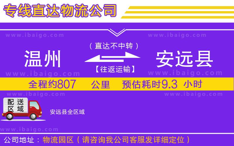 溫州到安遠縣貨運